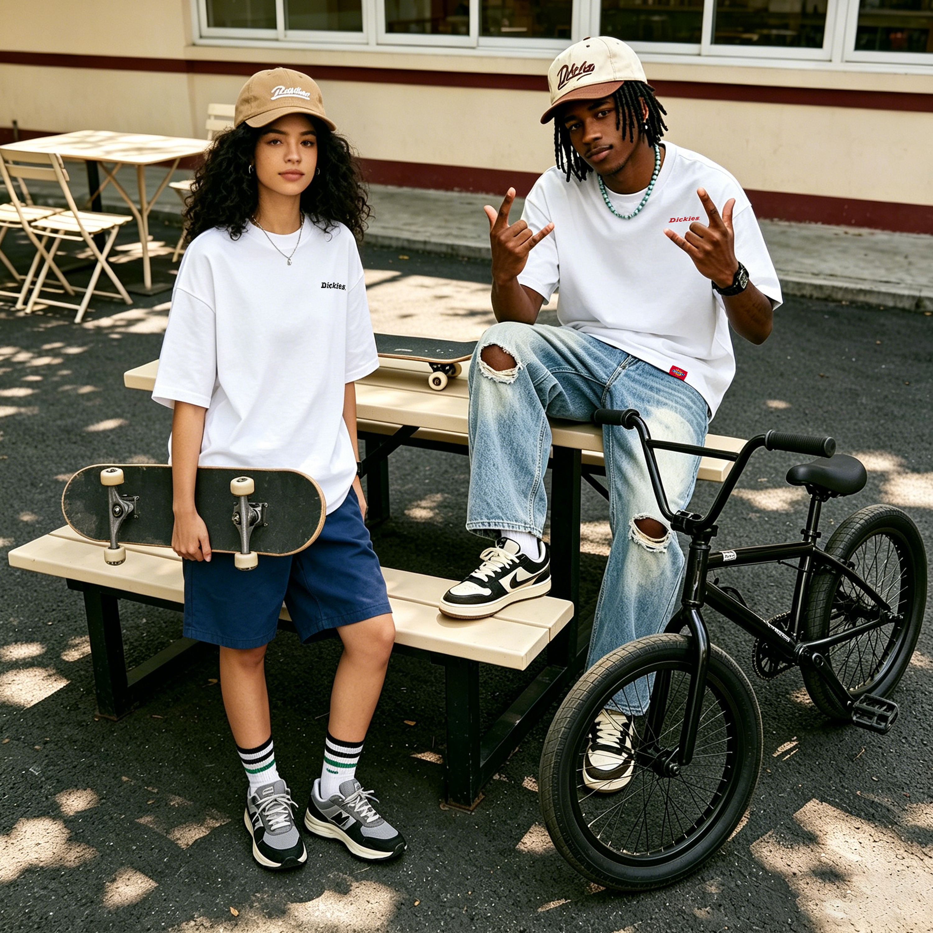 Женская футболка Dickies 320g Heavyweight Logo (зеленая) — фото 20