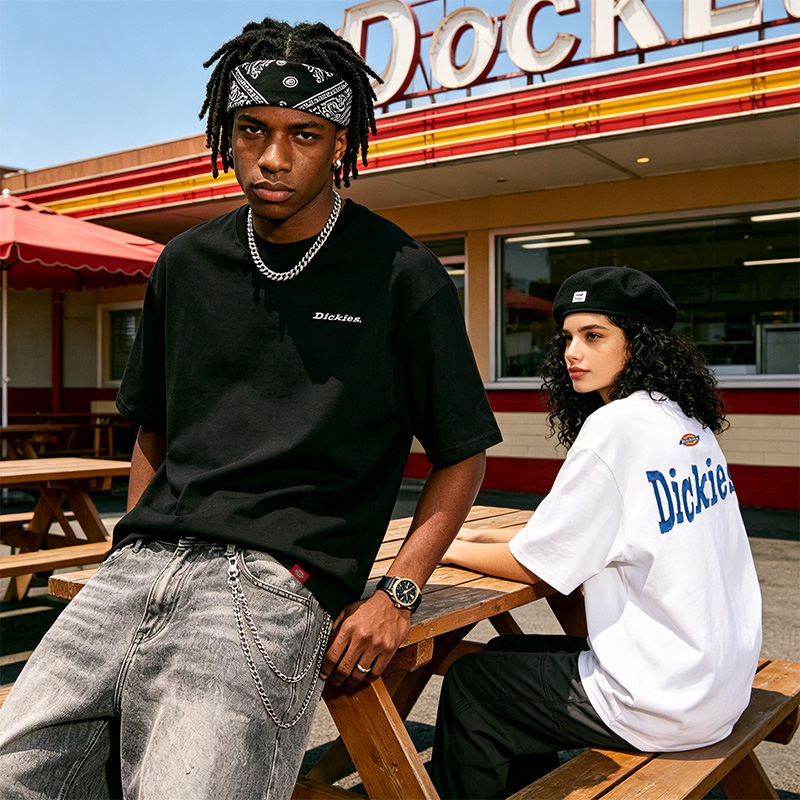 Женская футболка Dickies 320g Heavyweight Logo (зеленая) — фото 43