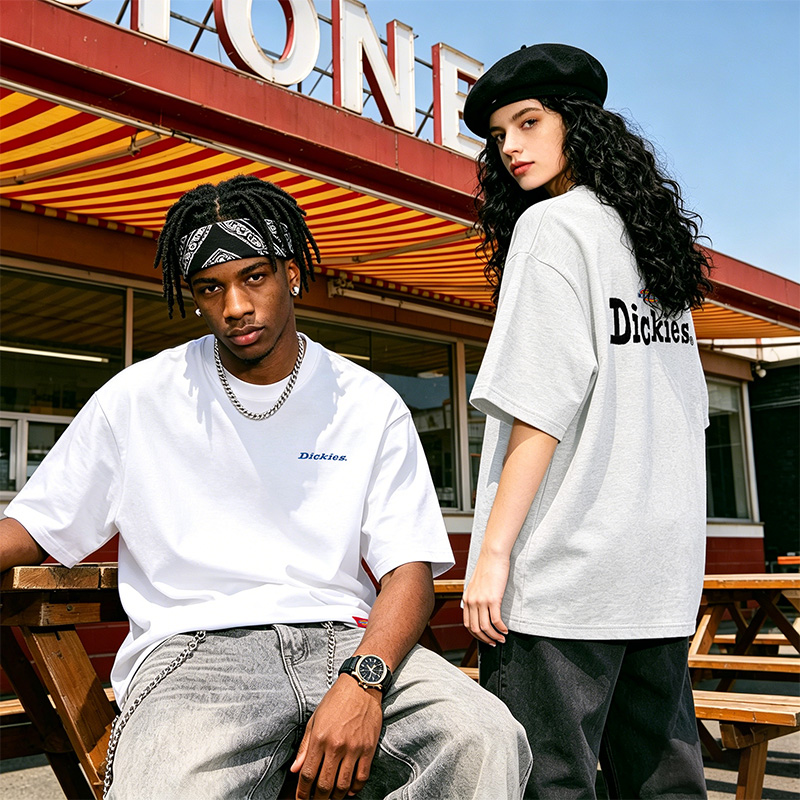 Женская футболка Dickies 320g Heavyweight Logo (зеленая) — фото 31