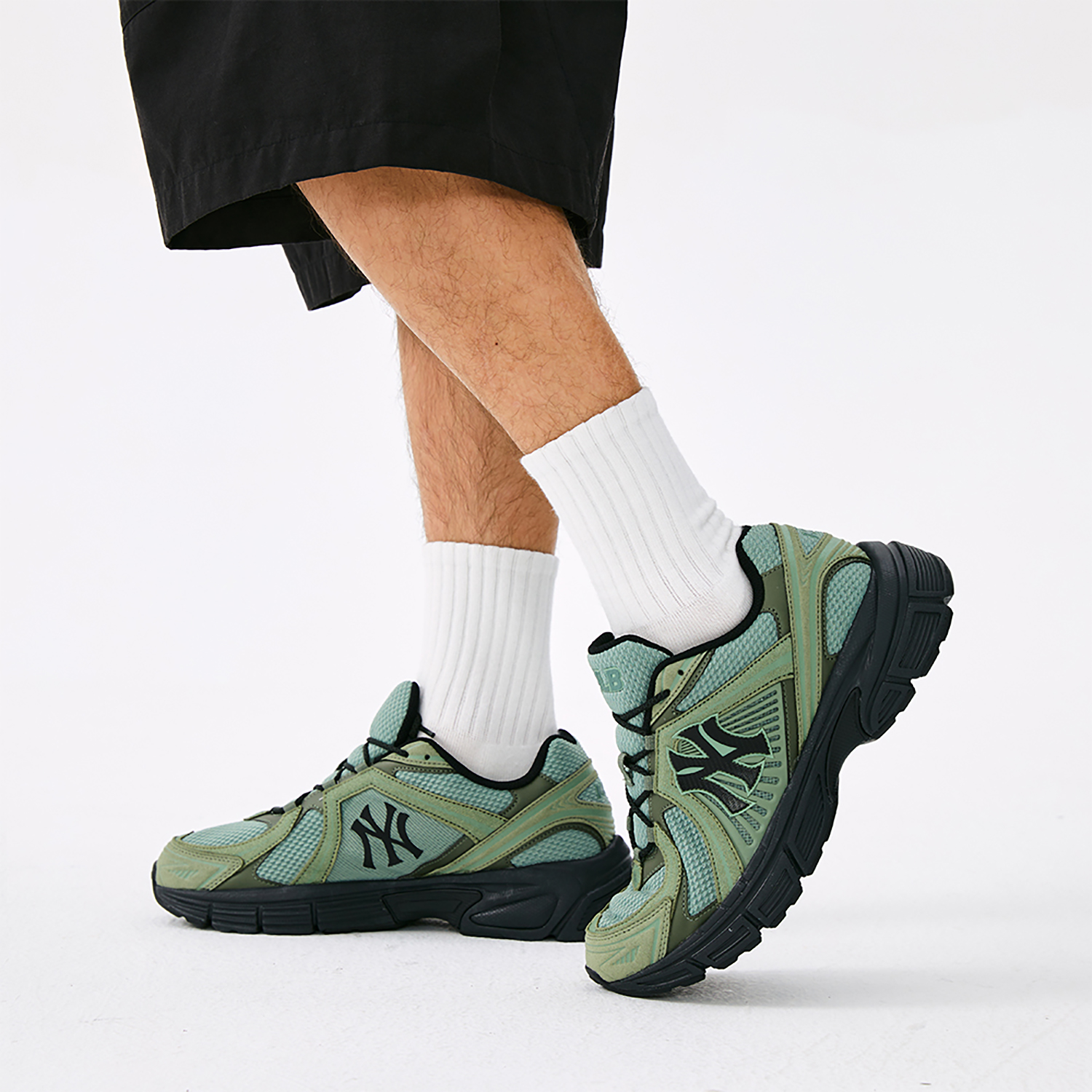 MLB New York Yankees Low top Casual Long Distance Running Sprint Running Shoes Unisex Green