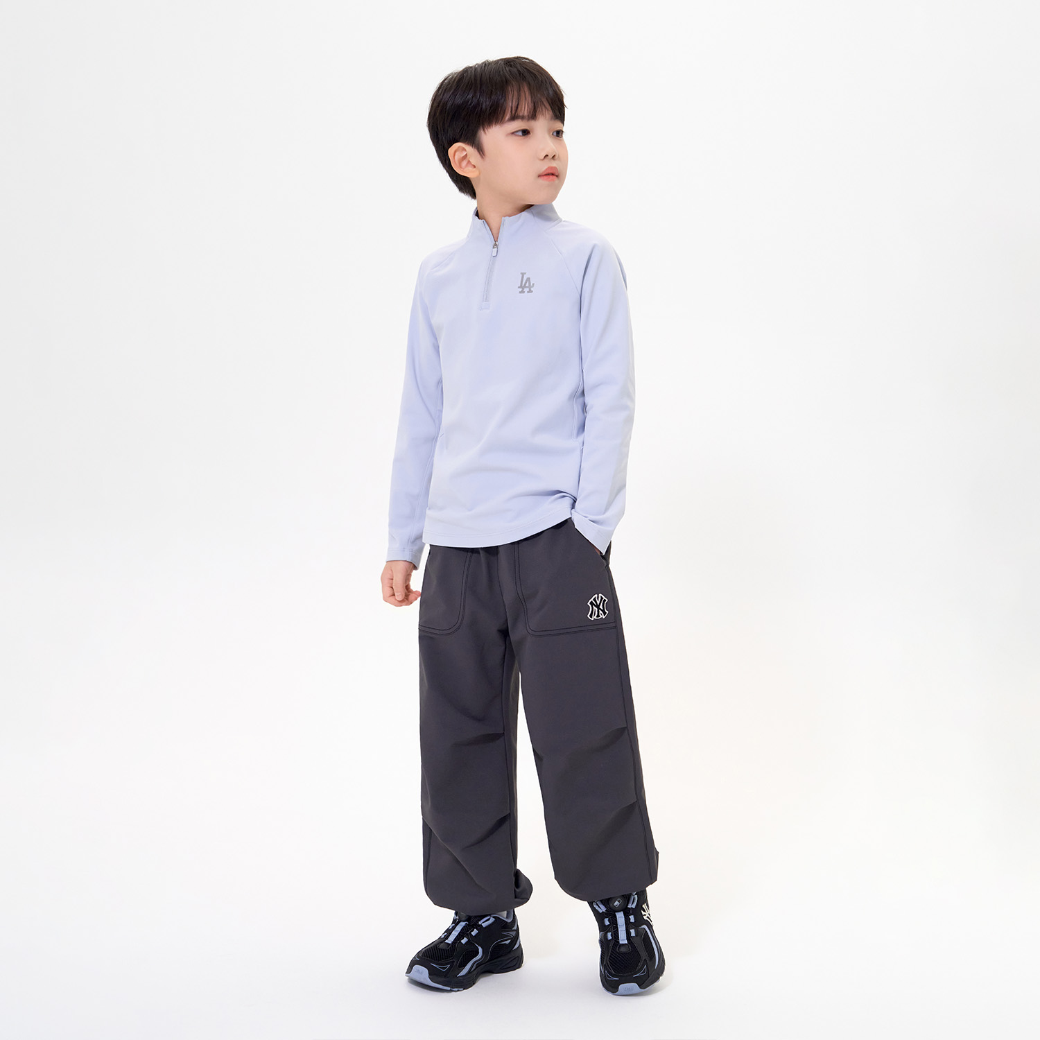 Штаны MLB KIDS 25FW LOGO (темно-серый) — фото 3
