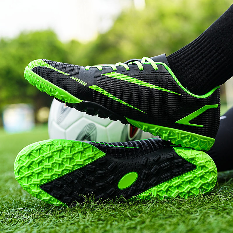 TONYBEAR Soccer Shoes Unisex Mid Top Black Neon Green/Black Neon Yellow/Black Orange/Black Lake Blue