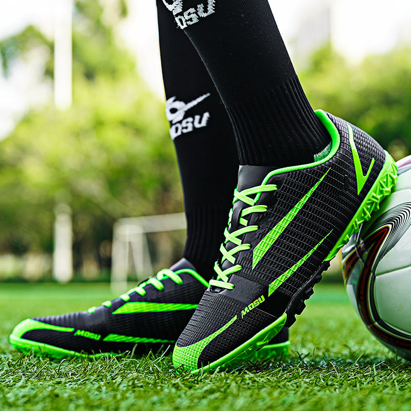TONYBEAR Soccer Shoes Unisex Mid Top Black Neon Green/Black Neon Yellow/Black Orange/Black Lake Blue