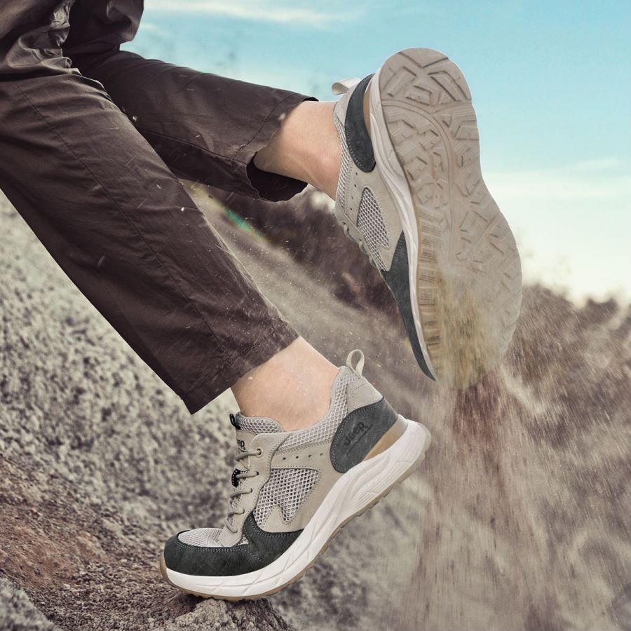 Jeep Mountaineering & Hiking Shoes Men’s Low Top Gray/Beige