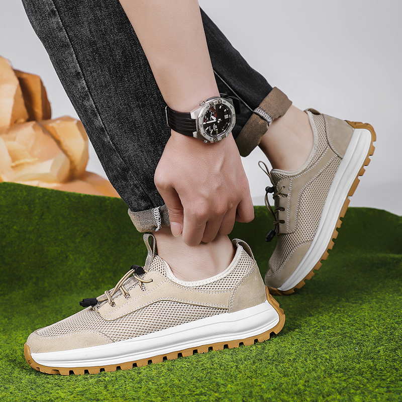 GONGNIULEITING Top Grain Cow Leather Lightweight Low top Casual Shoes Men’s