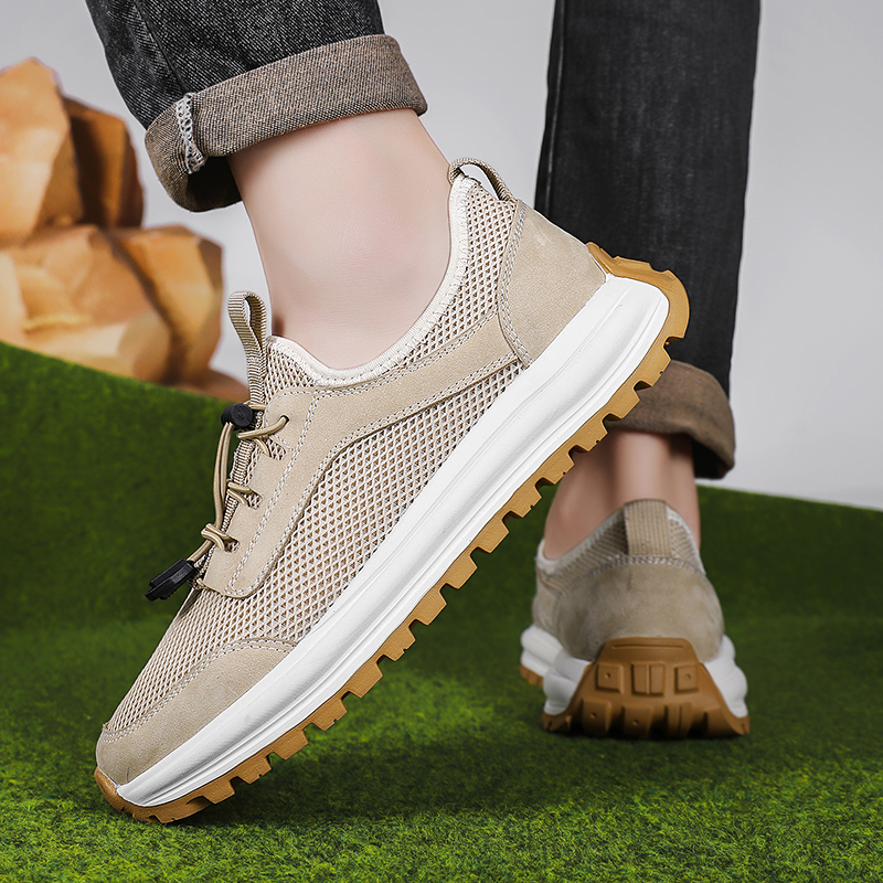 GONGNIULEITING Top Grain Cow Leather Lightweight Low top Casual Shoes Men’s