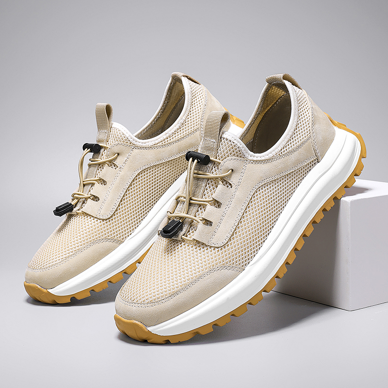 GONGNIULEITING Top Grain Cow Leather Lightweight Low top Casual Shoes Men’s