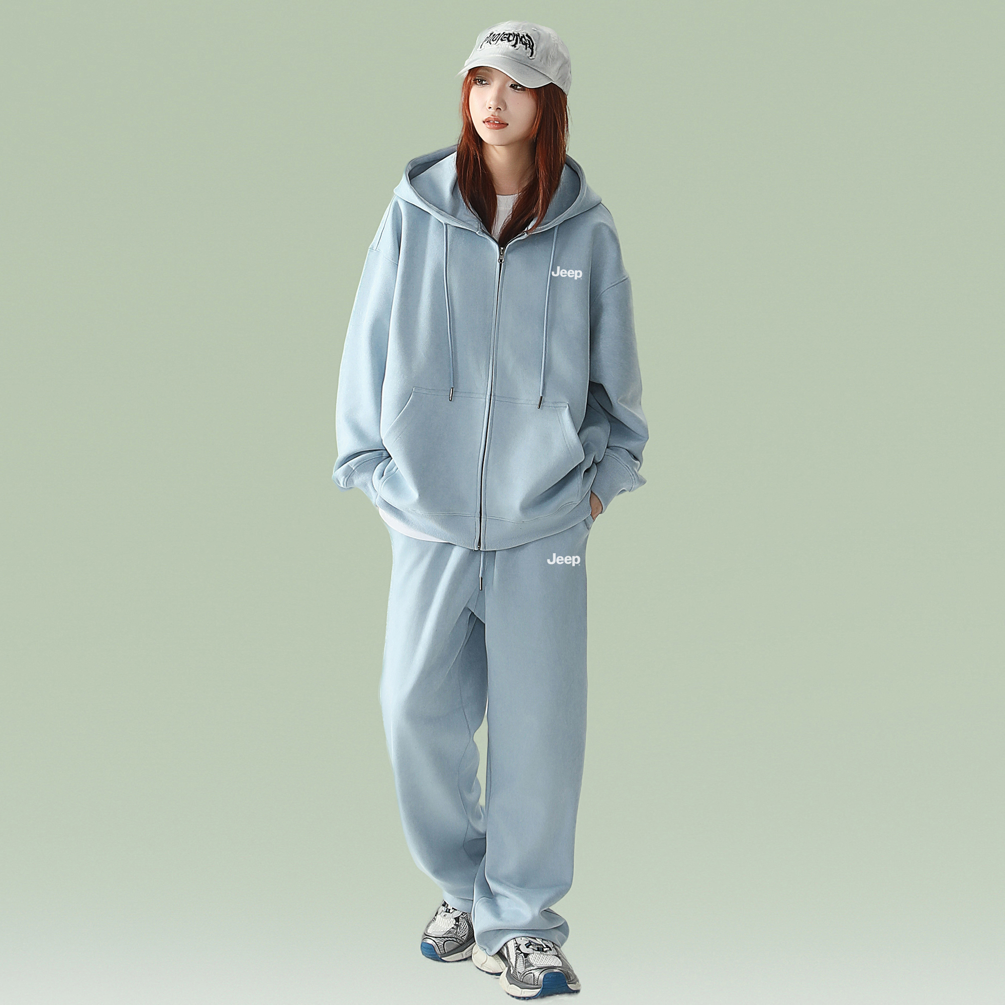Jeep Casual Sportswear Unisex Hooded Thickened And Fleece Lined