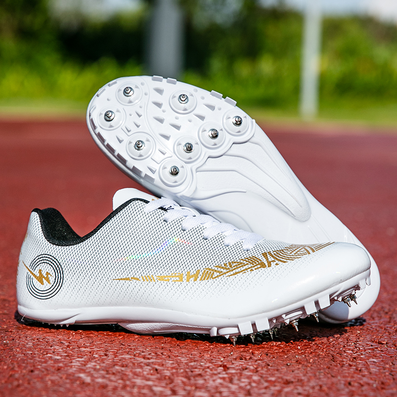 Binary Cushioning Slip Resistant Abrasion Resistant Lightweight Low top Running Shoes Unisex White Gold