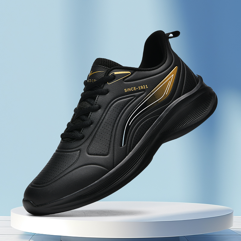 Binary Low top Casual Training City Commuting Running Shoes Men’s Black Gold
