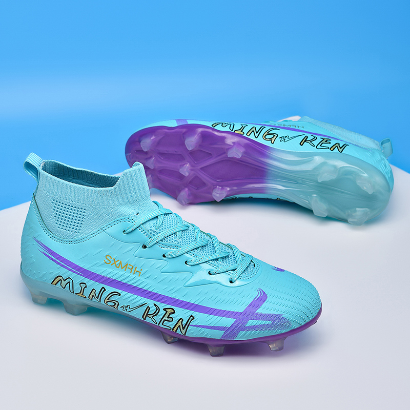 Binary Cushioning Slip Resistant Lightweight Cushioning Slip Resistant Lightweight Soccer Shoes Unisex Blue