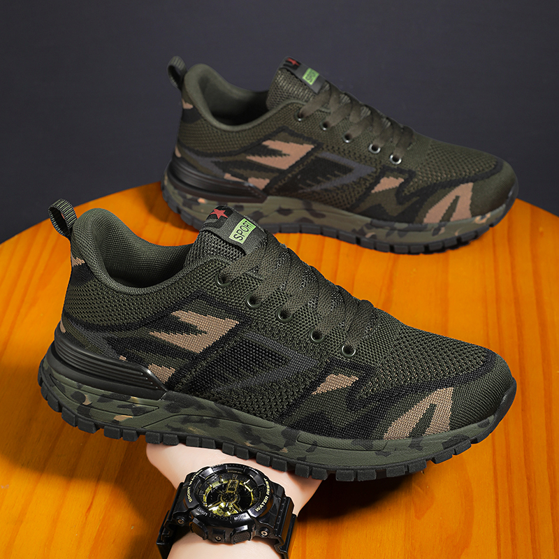 MEKY Slip Resistant, Abrasion Resistant, Lightweight Low top Sprint Running Shoes Unisex Army Green