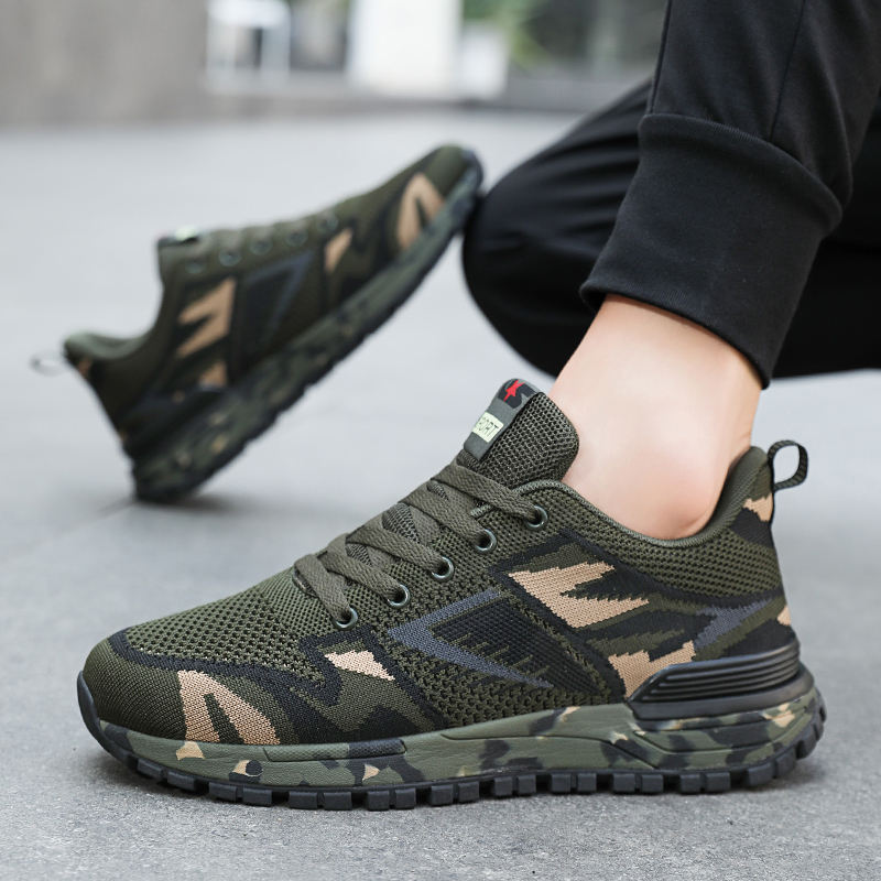 MEKY Slip Resistant, Abrasion Resistant, Lightweight Low top Sprint Running Shoes Unisex Army Green