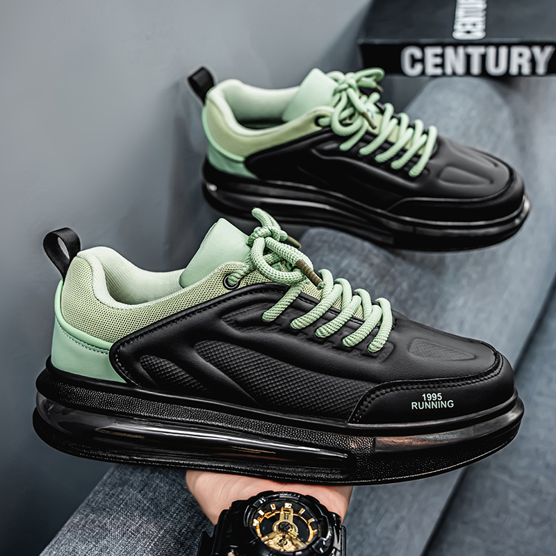 MEKY Rubber Cushioning Slip Resistant Height Increasing Low top Air Cushion Casual Training Sprint Running Shoes Men’s