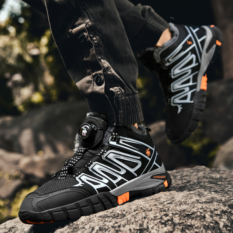 LINGHANGLUOTUO Slip Resistant, Abrasion Resistant, Lightweight Mid top Mountaineering Hiking Shoes Men’s