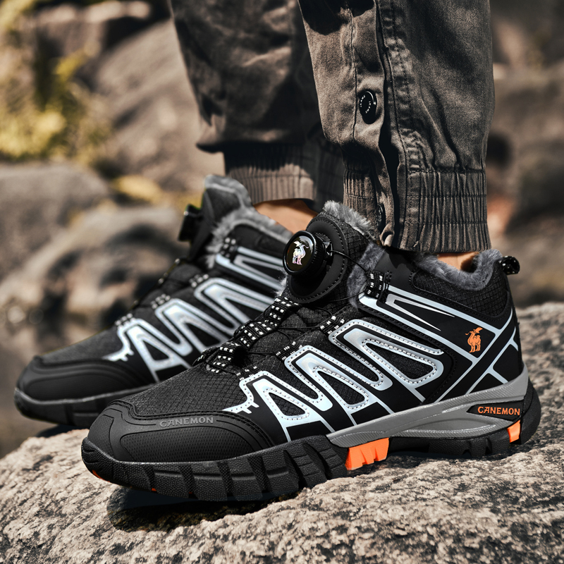 LINGHANGLUOTUO Slip Resistant, Abrasion Resistant, Lightweight Mid top Mountaineering Hiking Shoes Men’s