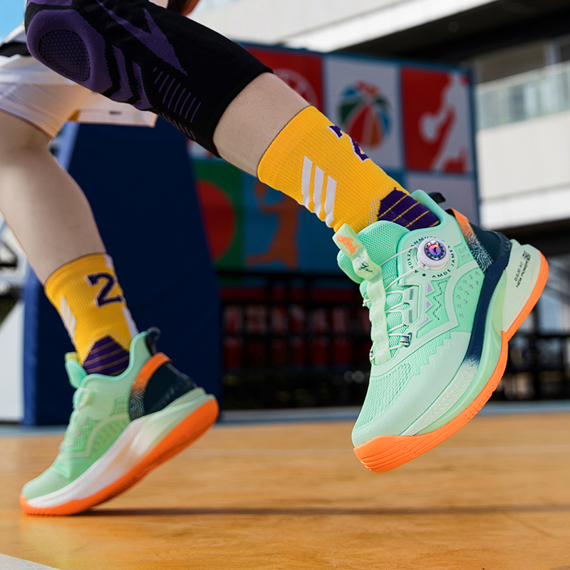 ANDEZHANMUSI Cushioning Low top Basketball Shoes Men’s Ice Emerald Green
