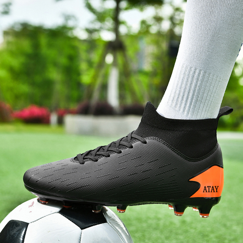 ATAY Slip Resistant Abrasion Resistant Slip Resistant Abrasion Resistant Soccer Shoes Unisex Black