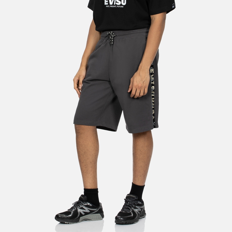 EVISU Sports Shorts Men’s Charcoal Gray Moderate