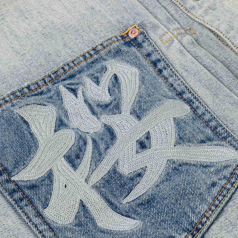 Мужская куртка Palace × EVISU (синяя) — фото 7