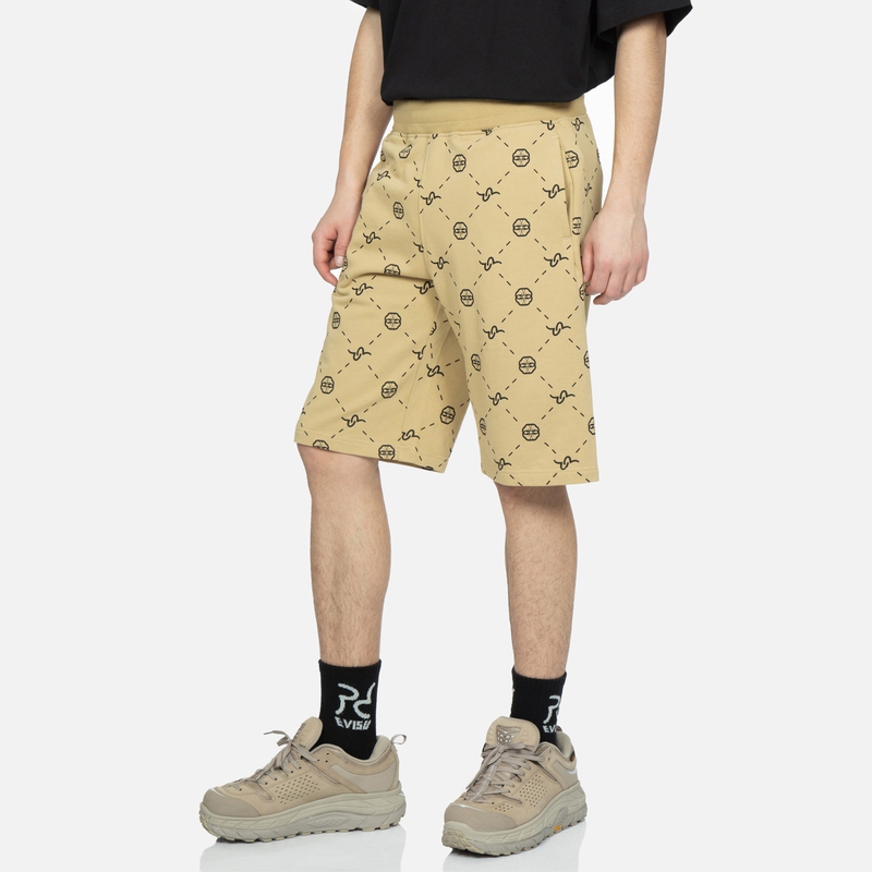 EVISU Sports Shorts Men’s Apricot All Over Print Moderate