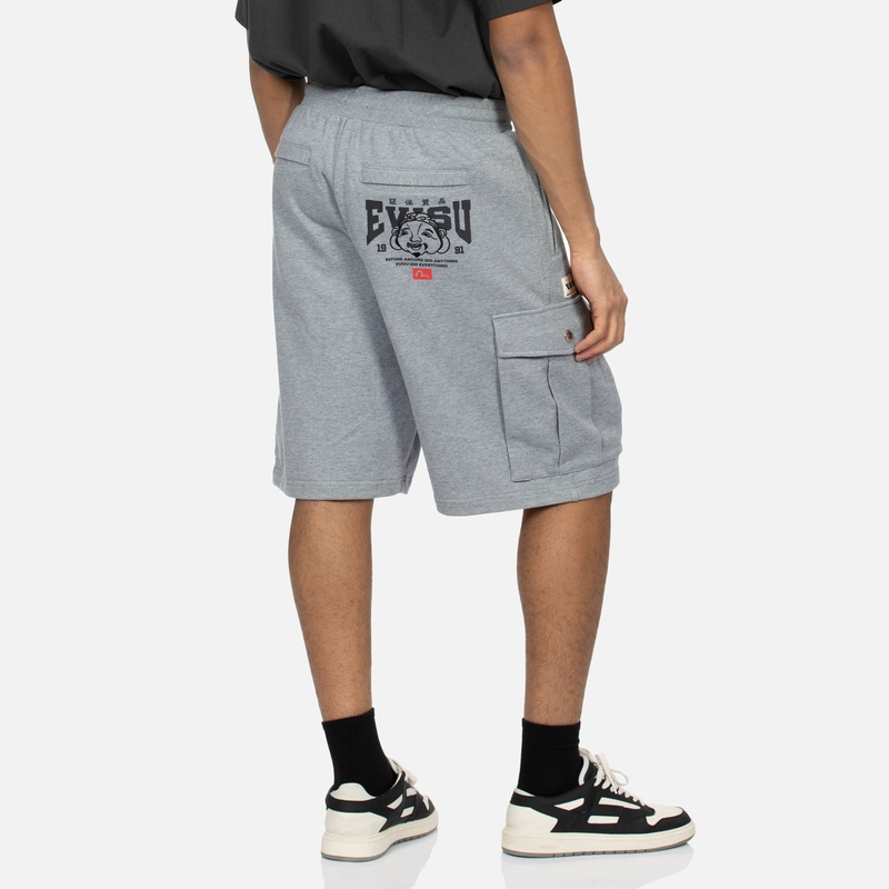 EVISU Sports Shorts Men’s Heather Gray Moderate
