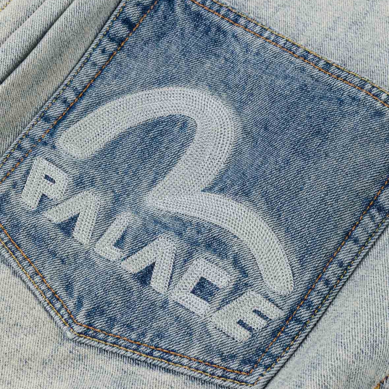 Мужская куртка Palace × EVISU (синяя) — фото 6