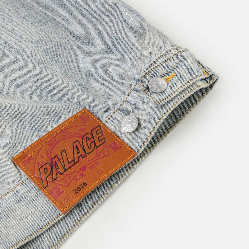 Мужская куртка Palace × EVISU (синяя) — фото 8