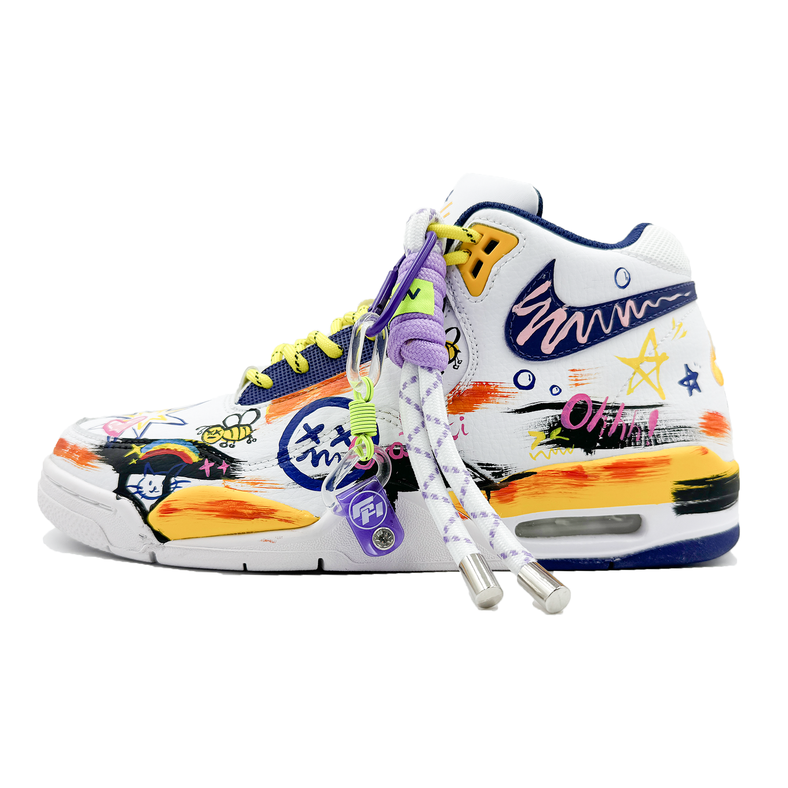 Nike Flight Legacy Slip Resistant Mid top Vintage Basketball Shoes Men’s White