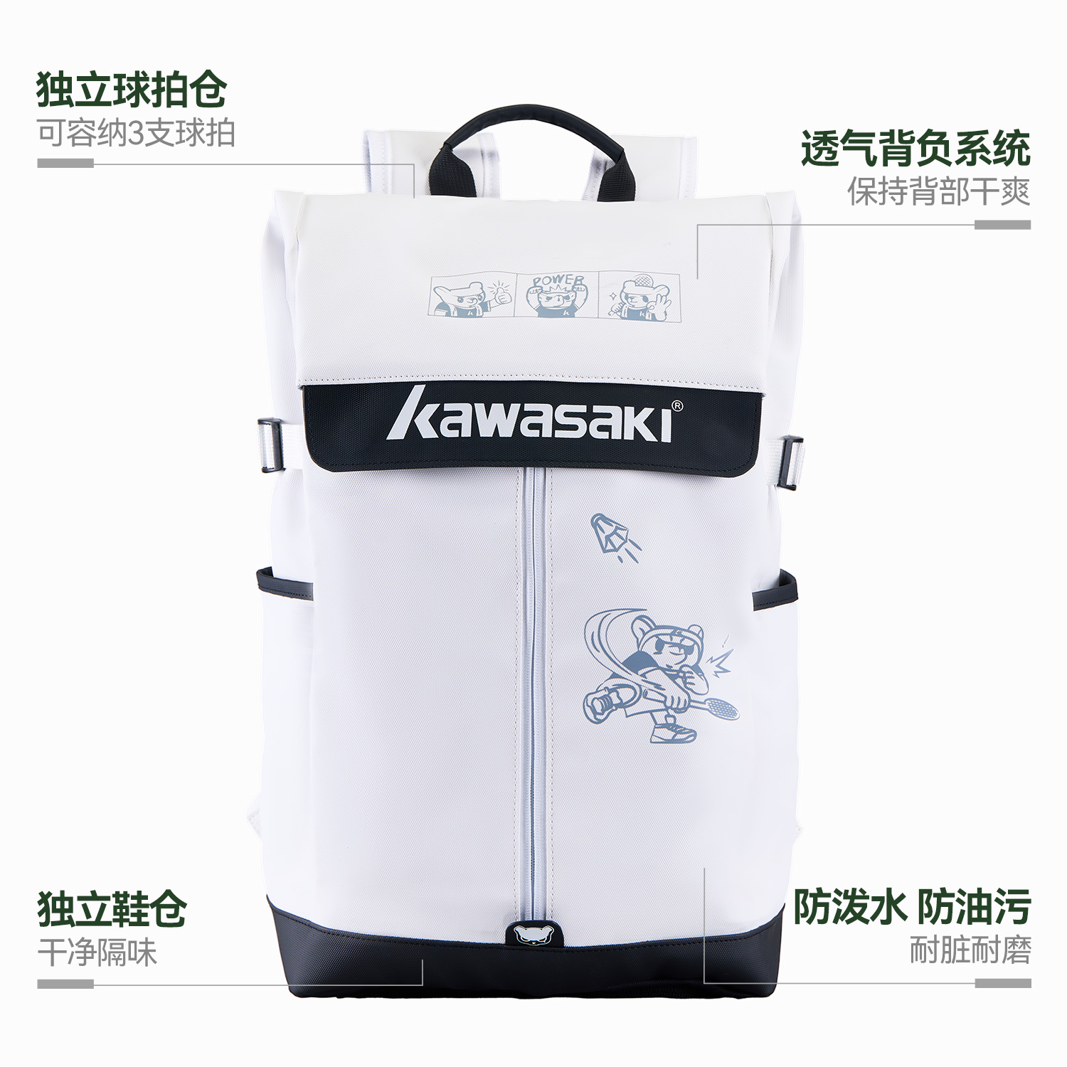 Рюкзак Kawasaki (белый) — фото 2