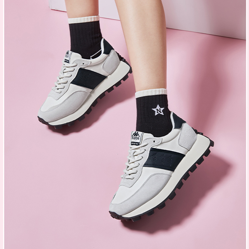 Kappa Textile, Synthetic Leather Slip Resistant Abrasion Resistant Low top Casual Running Shoes Women's