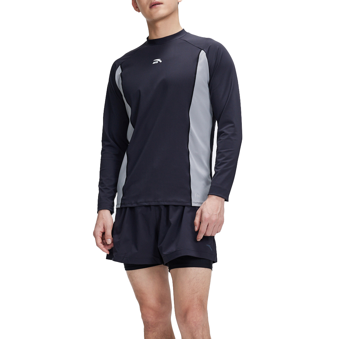 Anta Men’s Swimwear Men’s Black Long Sleeved[Sun Protection UPF50]