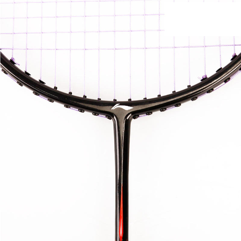 Li Ning K074 Full Carbon Badminton Rackets Control Type All around Defense Entry level Unisex Single Racket Black Red