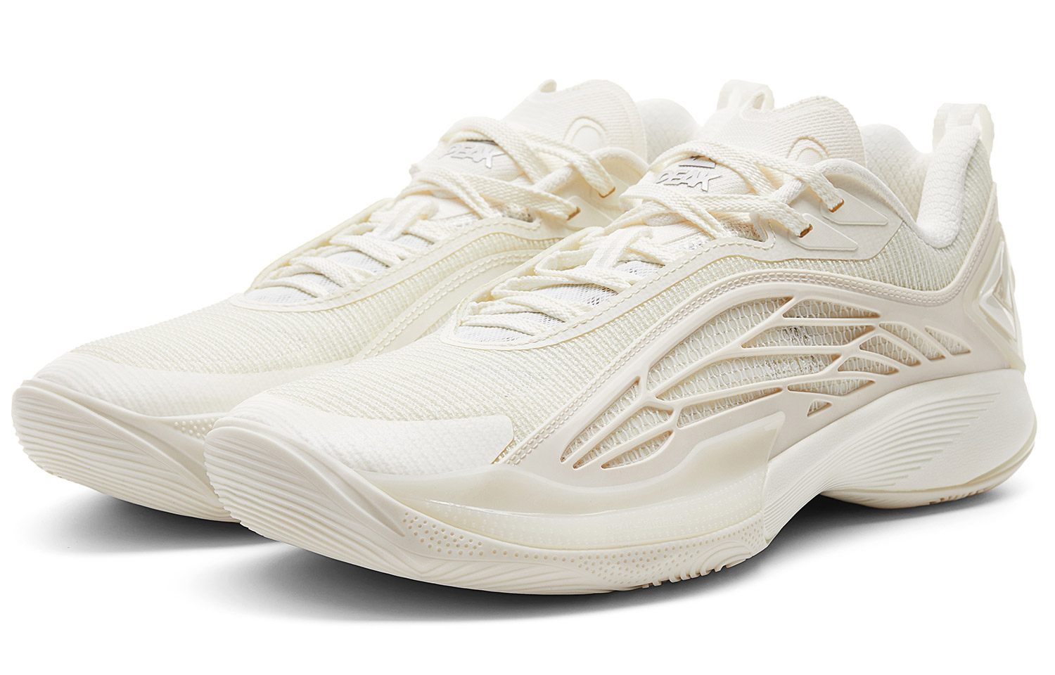 PEAK Cushioning Abrasion Resistant Rebound Low top Basketball Shoes Men’s Super Light White