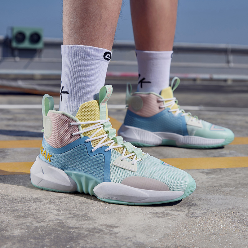 PEAK Basketball Shoes Men’s High Top Gouache Green