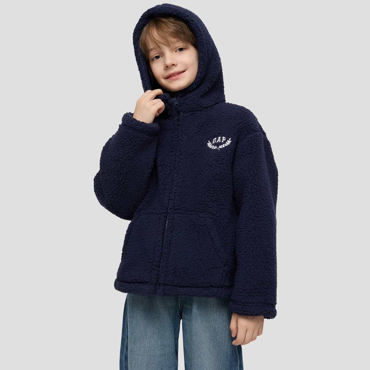 Детская толстовка GAP logo (бежевая) — фото 15