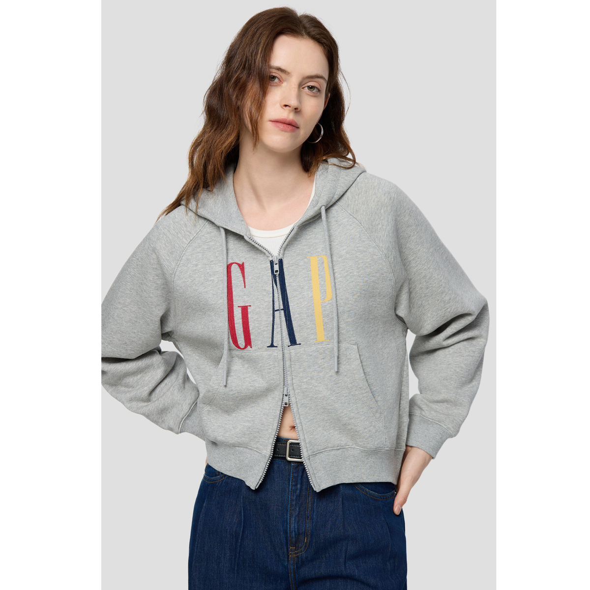 Женское худи GAP logo (серый) — фото 11