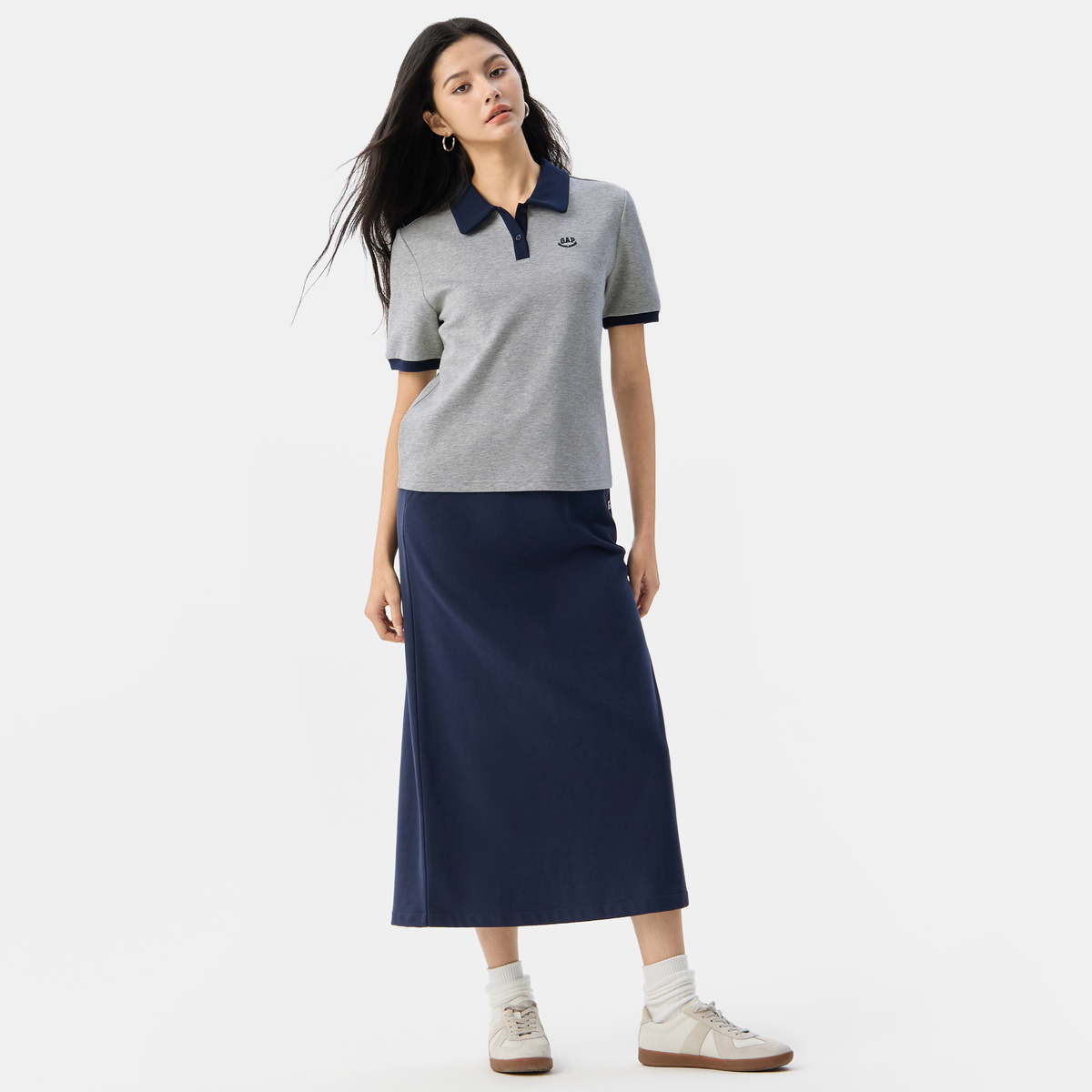 Женская футболка GAP logopoloPolo (синяя) — фото 6