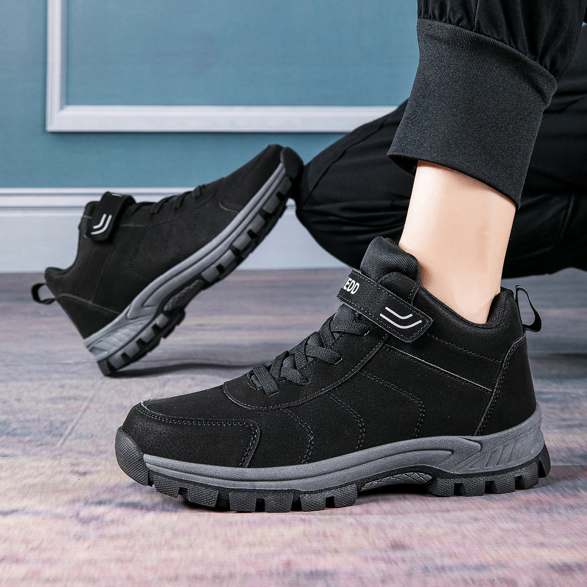 Medd Walking Shoes Unisex Low Top Black