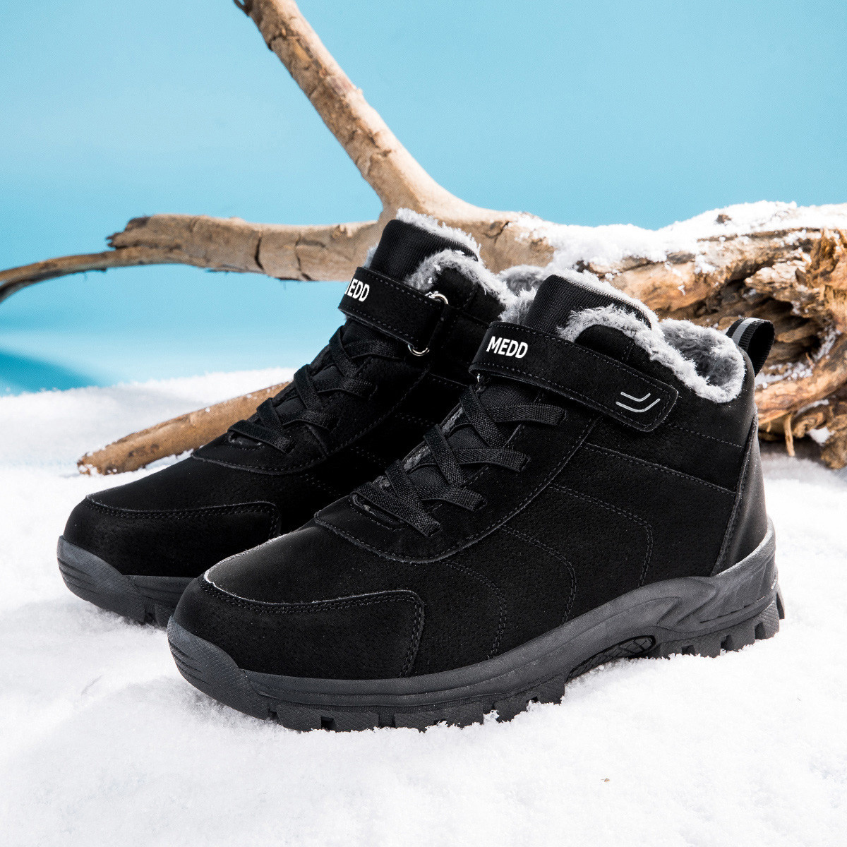 Medd Walking Shoes Unisex Mid Top Black