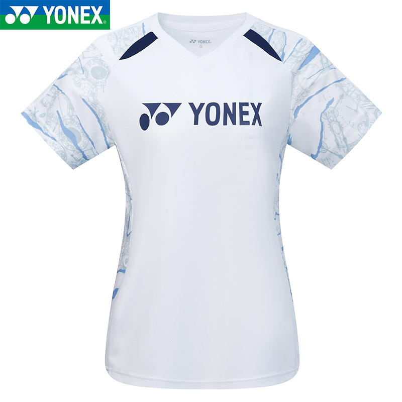 YONEX Badminton Jerseys Women’s White V Neck Moderate