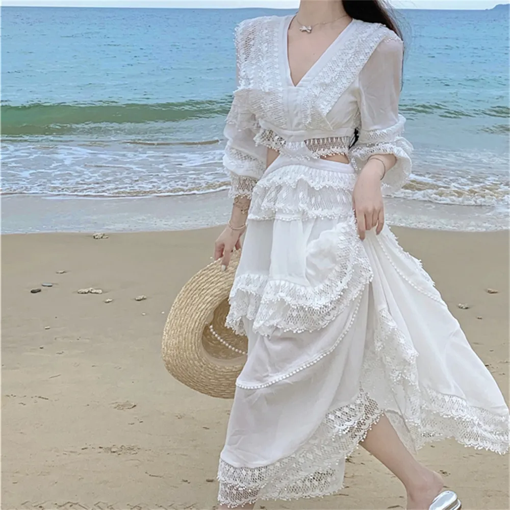MADALLO Long Sleeved Dresses Women's White
