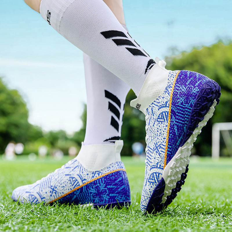 NMR FG Rubber Long Studs TT Rubber Broken Studs Synthetic Leather Slip Resistant Abrasion Resistant Soccer Shoes Unisex