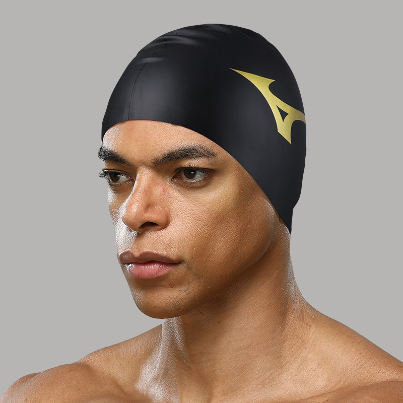 Mizuno Swim Cap Silicone Unisex Black White