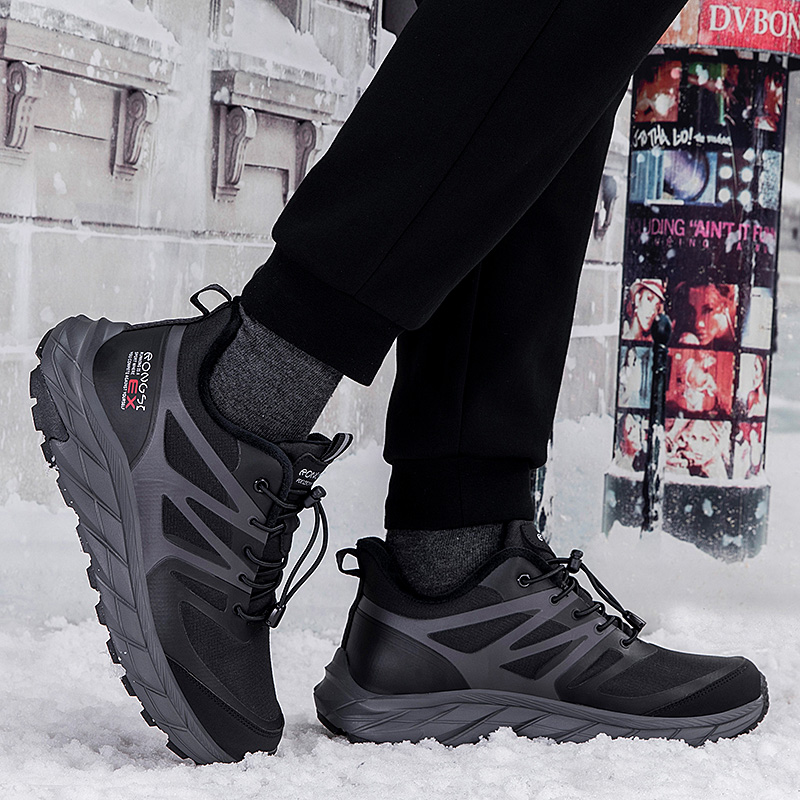 RONGSHI Winter Fleece Lined Padded Lightweight Comfortable Walking Elderly Shoes