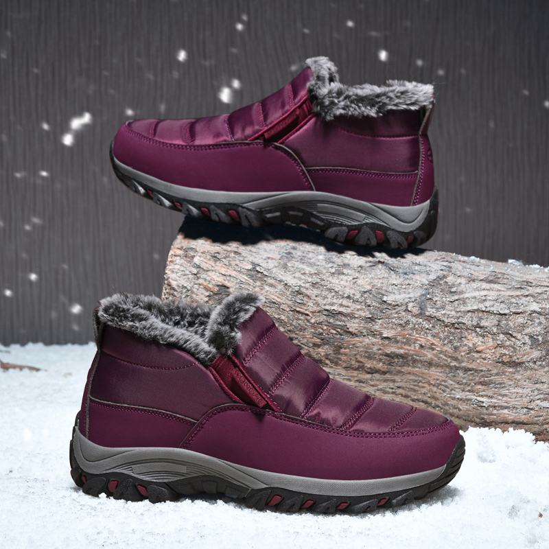 RONGSHI Winter Outdoor Casual Sports Fleece Lined Insulated Shoes For Middle Aged And Elderly Walking Shoes Slip on