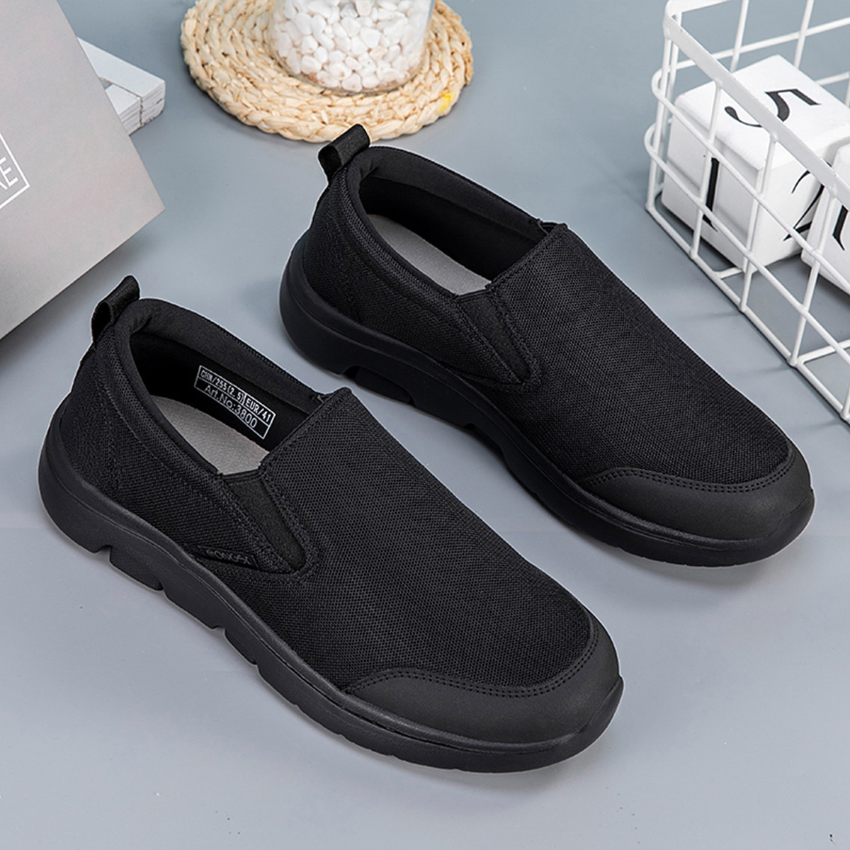 RONGSHI Slip Resistant, Breathable, Lightweight Dapper Dad And Stylish Mom Life Flat Casual Shoes Slip on Senior Shoes