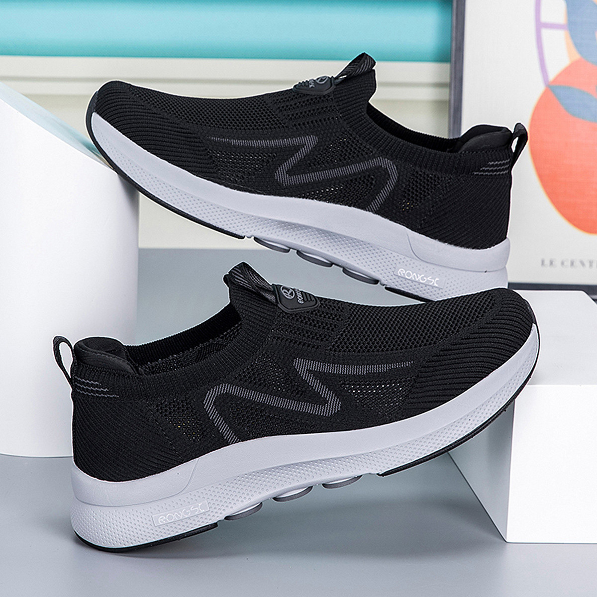 RONGSHI Mesh, Textile Slip Resistant, Breathable, Lightweight Low top Casual Shoes Slip on Men’s