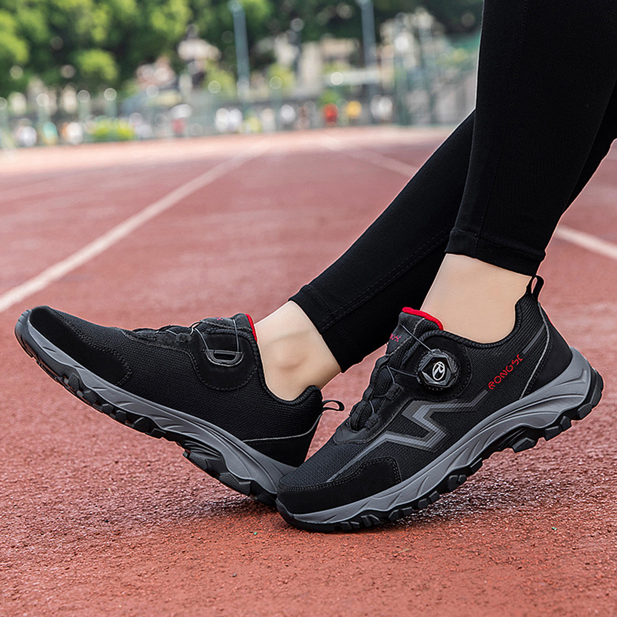 RONGSHI Textile, Synthetic Leather Slip Resistant Abrasion Resistant Elderly Life Casual Athletic Shoes Mom Shoes
