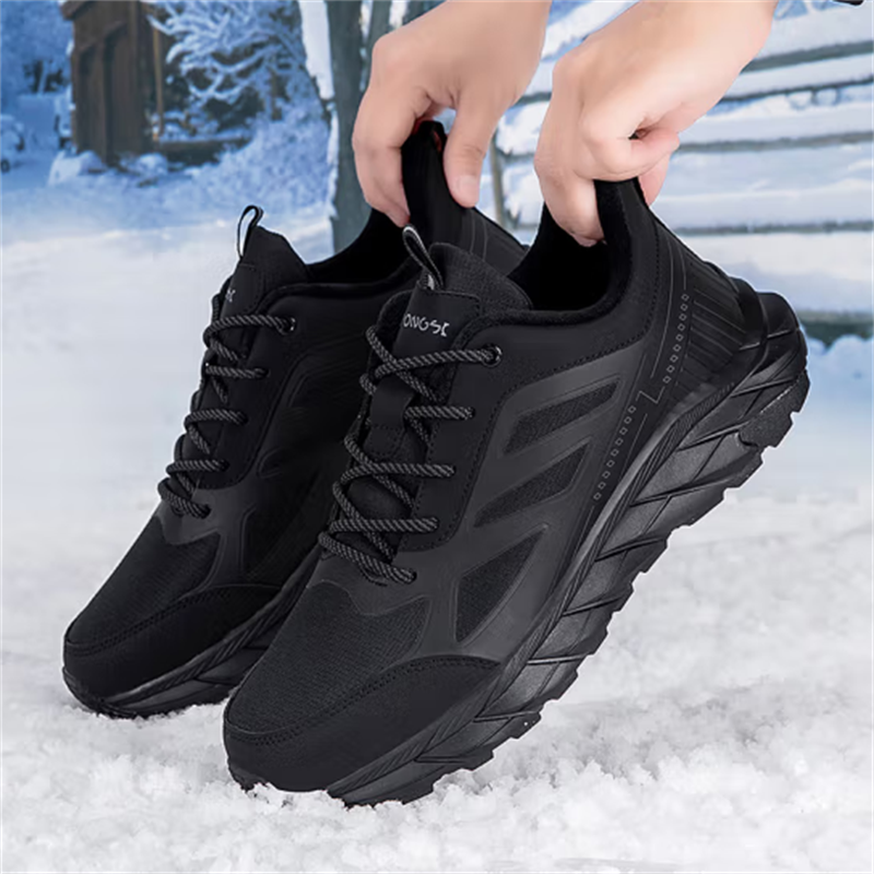 RONGSHI Winter Fleece Lined Thermal Insulated Shoes Loose Fit Plus Size Elderly Shoes For Outdoor Comfortable Walking